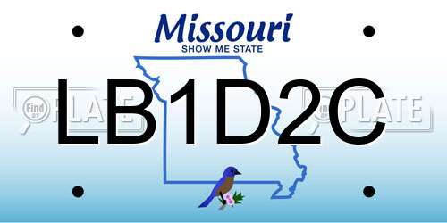 LB1D2C Missouri License Plate