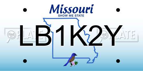 LB1K2Y Missouri License Plate