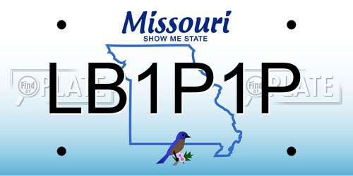 LB1P1P Missouri License Plate