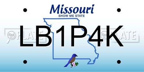 LB1P4K Missouri License Plate