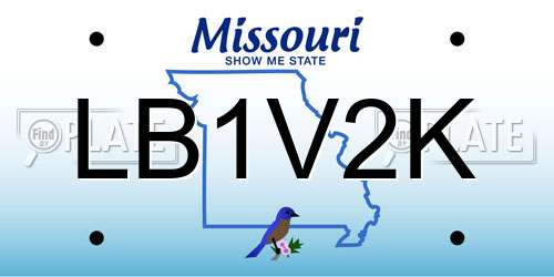 LB1V2K Missouri License Plate