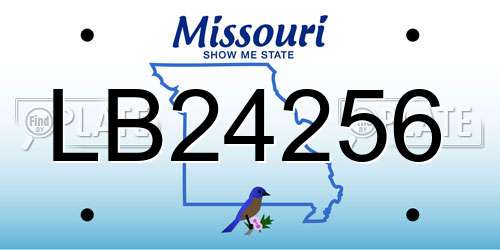 LB24256 Missouri License Plate