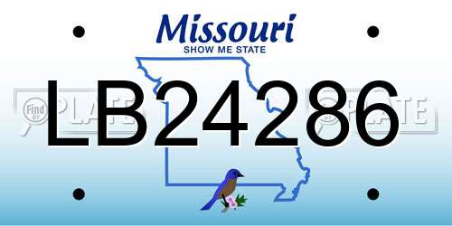 LB24286 Missouri License Plate