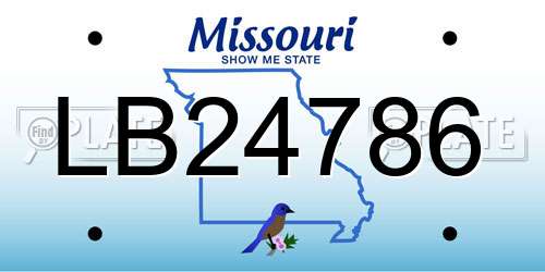 LB24786 Missouri License Plate