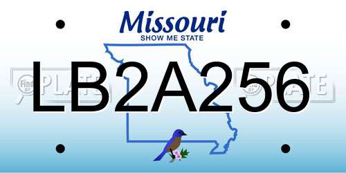 LB2A256 Missouri License Plate