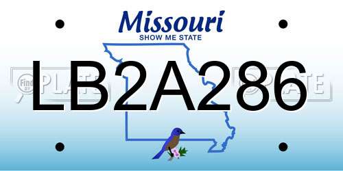 LB2A286 Missouri License Plate
