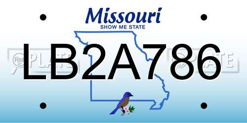 LB2A786 Missouri License Plate