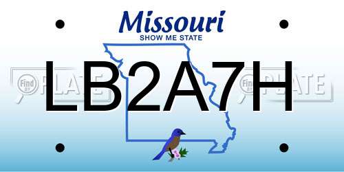 LB2A7H Missouri License Plate