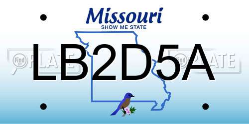LB2D5A Missouri License Plate