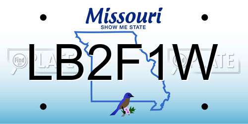 LB2F1W Missouri License Plate