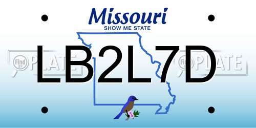 LB2L7D Missouri License Plate