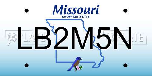 LB2M5N Missouri License Plate