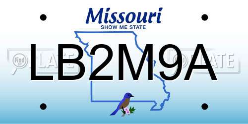LB2M9A Missouri License Plate