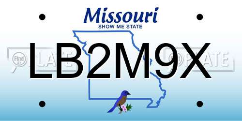 LB2M9X Missouri License Plate