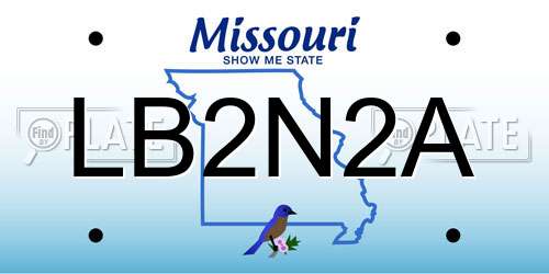 LB2N2A Missouri License Plate
