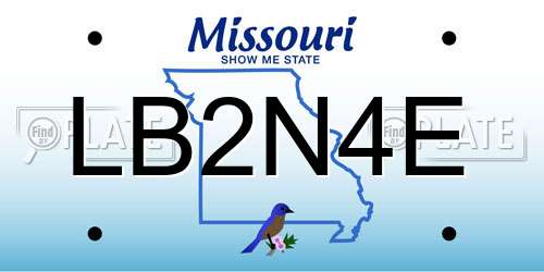 LB2N4E Missouri License Plate