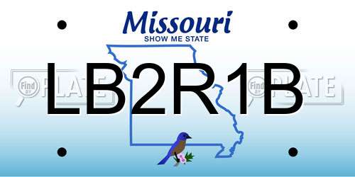 LB2R1B Missouri License Plate