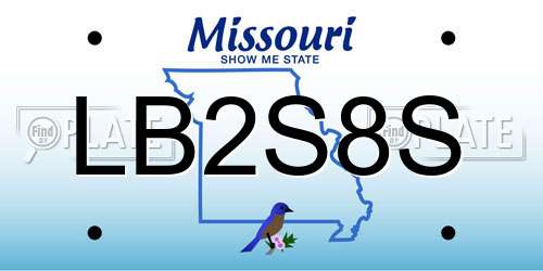 LB2S8S Missouri License Plate