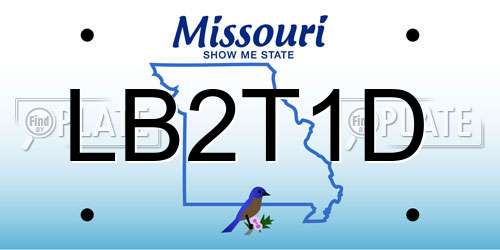 LB2T1D Missouri License Plate