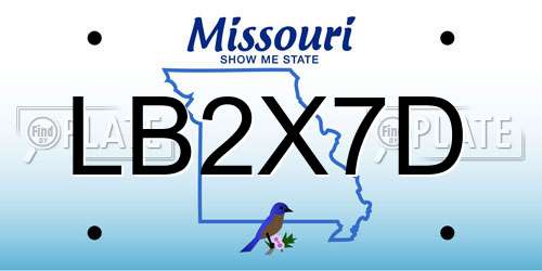 LB2X7D Missouri License Plate