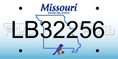 LB32256 Missouri License Plate