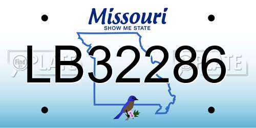 LB32286 Missouri License Plate