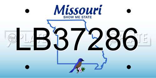 LB37286 Missouri License Plate