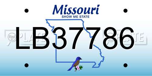 LB37786 Missouri License Plate