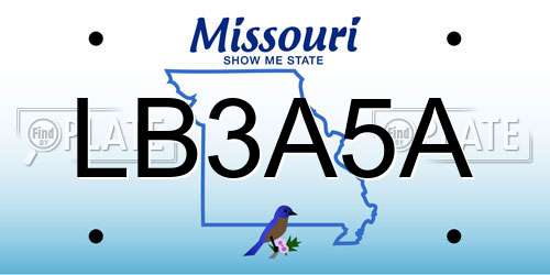 LB3A5A Missouri License Plate