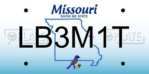 LB3M1T Missouri License Plate