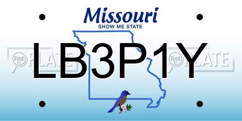 LB3P1Y Missouri License Plate