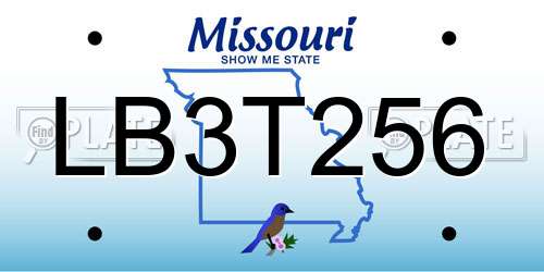 LB3T256 Missouri License Plate