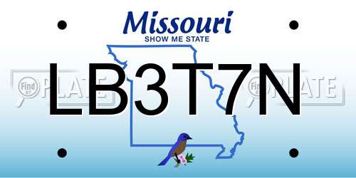 LB3T7N Missouri License Plate
