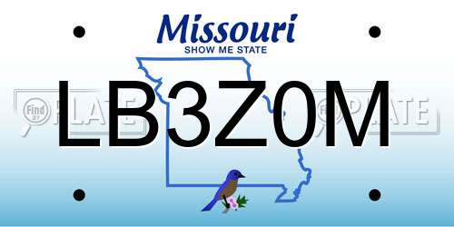 LB3Z0M Missouri License Plate