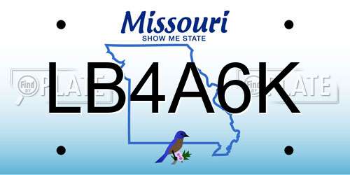 LB4A6K Missouri License Plate