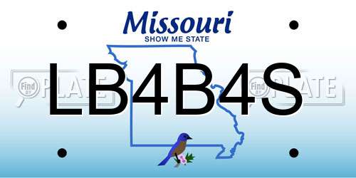 LB4B4S Missouri License Plate