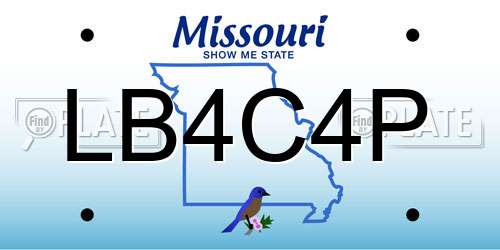 LB4C4P Missouri License Plate