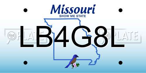 LB4G8L Missouri License Plate