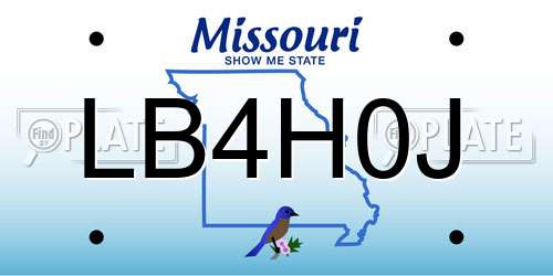 LB4H0J Missouri License Plate