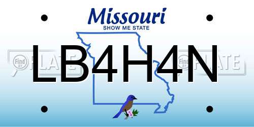LB4H4N Missouri License Plate