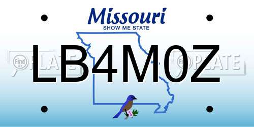 LB4M0Z Missouri License Plate
