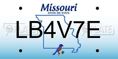 LB4V7E Missouri License Plate