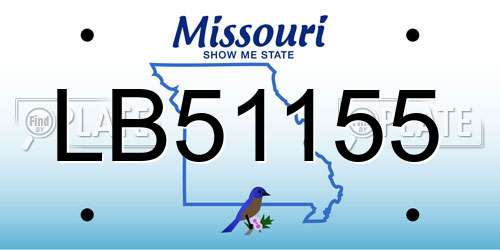 LB51155 Missouri License Plate