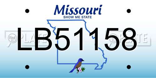 LB51158 Missouri License Plate