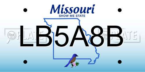 LB5A8B Missouri License Plate