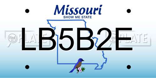 LB5B2E Missouri License Plate
