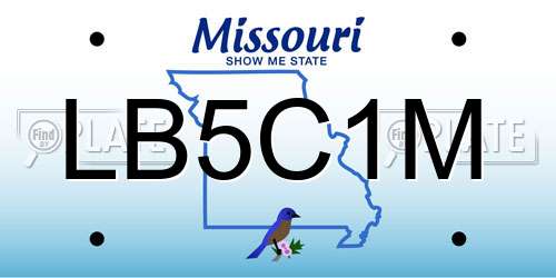 LB5C1M Missouri License Plate