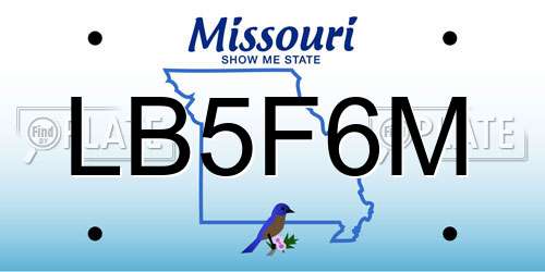 LB5F6M Missouri License Plate