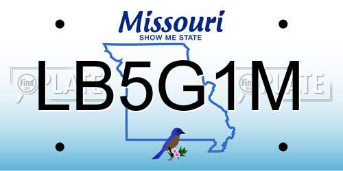 LB5G1M Missouri License Plate
