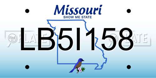 LB5I158 Missouri License Plate
